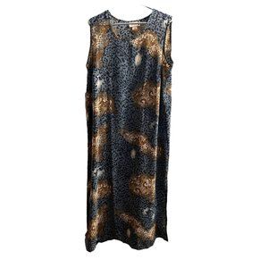 Vintage Wardrobe Essentials Plus Dress Jumper Side Slit animal print floral 20